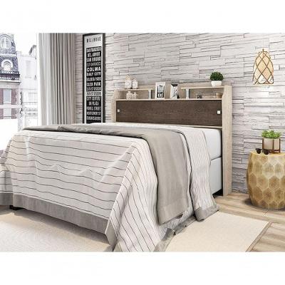 Cabeceira Casal Elisa Flex Painel MDF MDP Estofada Amarula e Chocolate Framar