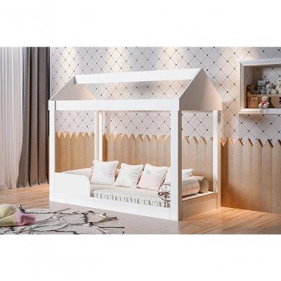 Cama Montessoriana Dakota com Colchão MDF-MDP Branco Gabrielli