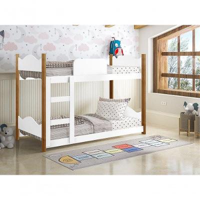 Beliche Infantil Encanto com Colchões MDF-MDP Branco Grenat Gabrielli Móveis