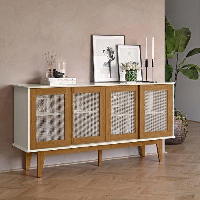 Buffet Detroit 4 Portas MDF-MDP-Pinus 164cm Off White Tebarrot