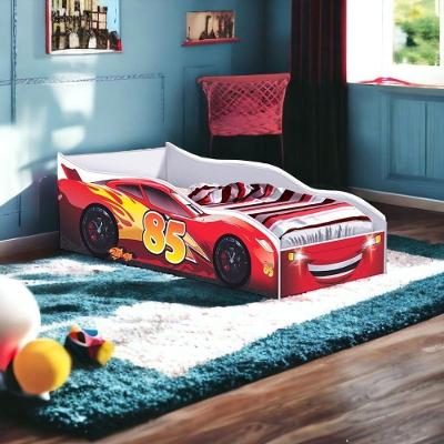 Cama Infantil Racer Estilo Carrinho Solteiro MDF Vermelho Gabrielli Móveis