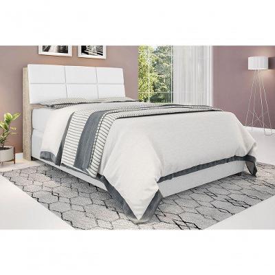 Cabeceira Box Casal Isis 1,38 no Box MDF-MDP Amarula com Painel Class Branco Framar