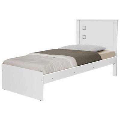 Cama Solteiro Barcelona com Colchão Estrutura MDF-MDP Branco