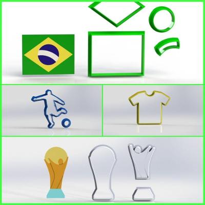 Kit Cortador Futebol 4 Modelos 3CM Plástico PLA HB Formas e Cortadores