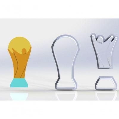 Cortador Taça Copa do Mundo 8CM Plástico PLA para Pasta Americana HB Formas e Cortadores