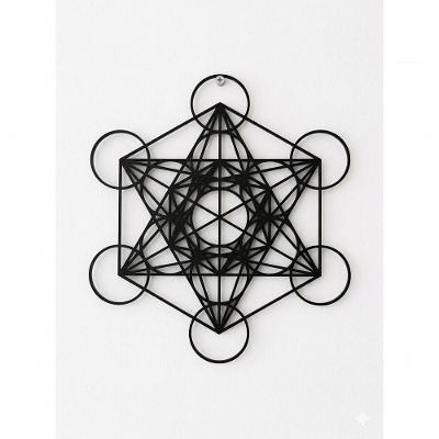 Mandala Metatron PLA Biodegradável 24cm Preto HB Formas e Cortadores