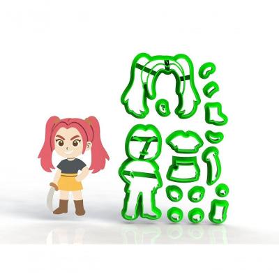 Cortador Guerreiras do K-pop Mira Modular Plástico PLA 6CM HB Formas e Cortadores
