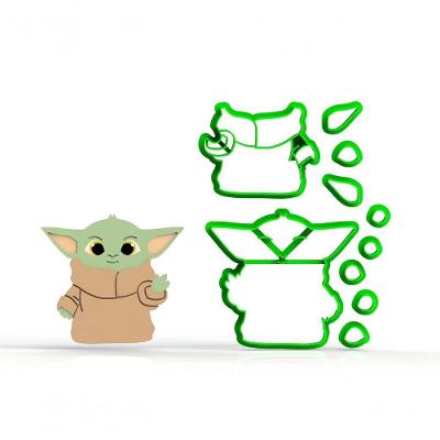 Cortador Yoda Baby Modular Star Wars 8CM Plástico PLA HB Formas e Cortadores