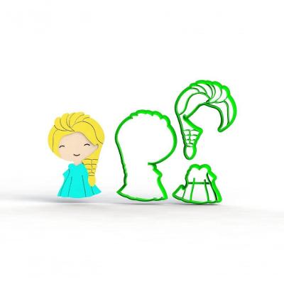 Cortador Frozen Elza Cute Modular Plástico PLA 8CM HB Formas e Cortadores