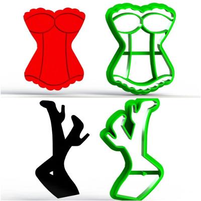 Kit 2 Cortadores Chá de Lingerie Solteiro Lua de Mel 5cm PLA HB Formas e Cortadores