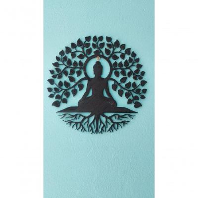 Mandala Buda na Árvore da Vida PLA 24CM Preta HB Formas e Cortadores