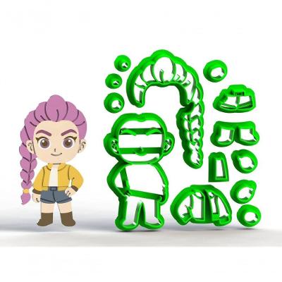 Cortador Guerreiras do K-pop Rumi Modular 7CM Plástico PLA HB Formas e Cortadores