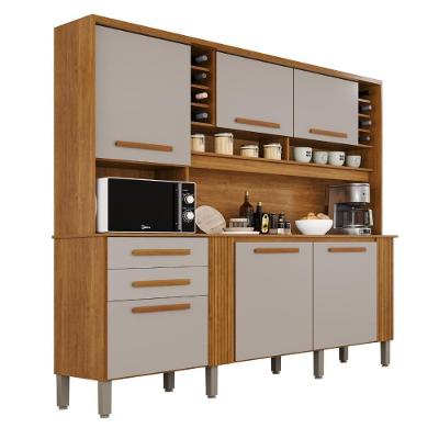 Armário Cozinha Palazzo 2 Portas 2 Gavetas MDP 200cm Off White