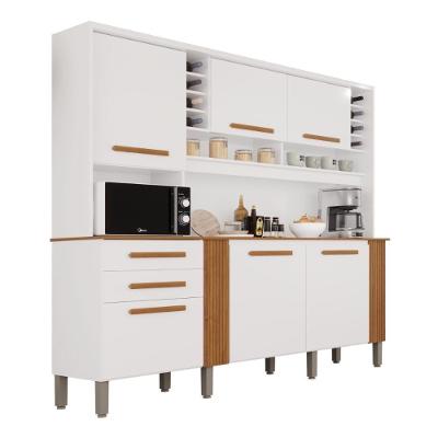 Armário de Cozinha Palazzo 2 Portas 2 Gavetas MDP 200CM Branco Ypê