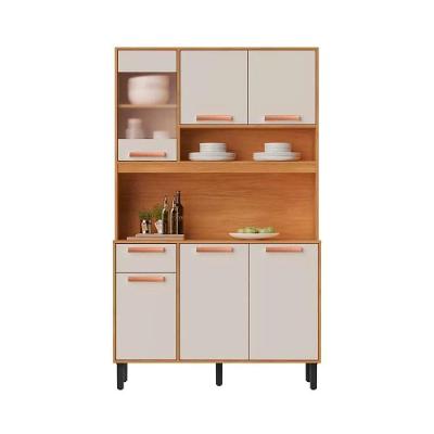 Armário de Cozinha Compacta Nápoles Portas Vidro MDP 120CM Off White Itatiaia