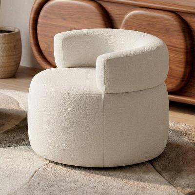 Poltrona Decorativa Kayce Bouclê Premium Orgânica Off White Desk Design