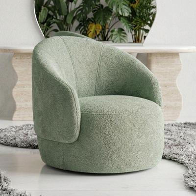 Poltrona Saara Giratória Orgânica Bouclê Sala de Estar Verde Menta Desk Design