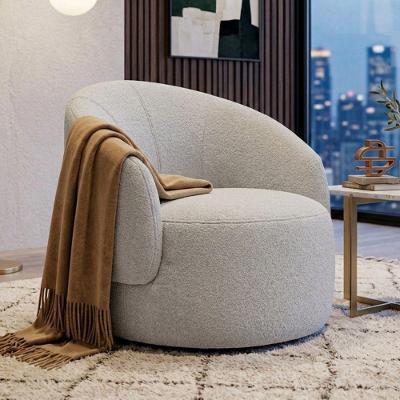 Poltrona Saara Decorativa Orgânica Bouclê Confortável Bege Desk Design