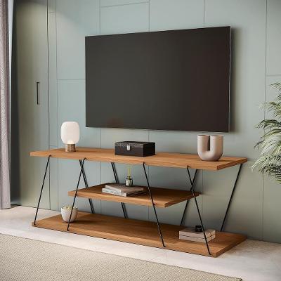 Rack para TV 58" T310 180CM MDF Canela e Preto Fosco Kappesberg