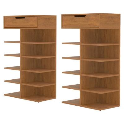 Sapateira Agata 1 Porta 99x60CM MDP Amadeirado Cedro Casa D Móveis