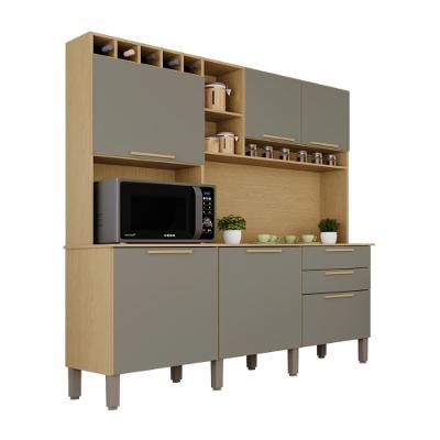 Armário de Cozinha Florença 6 Portas 2 Gavetas MDF 165CM Grafite