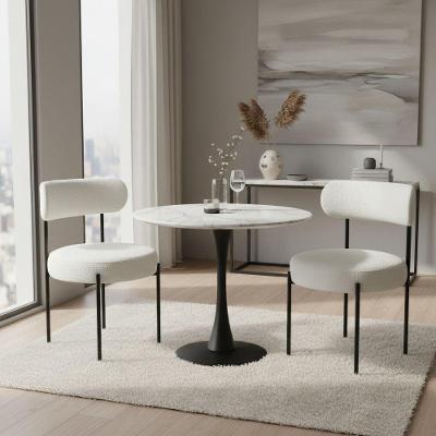 Kit 2 Cadeiras de Jantar Margara MDF Bouclê Off White D'Rossi