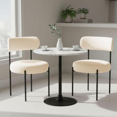 Kit 2 Cadeiras de Jantar Margara em MDF Bouclê Off White D'Rossi