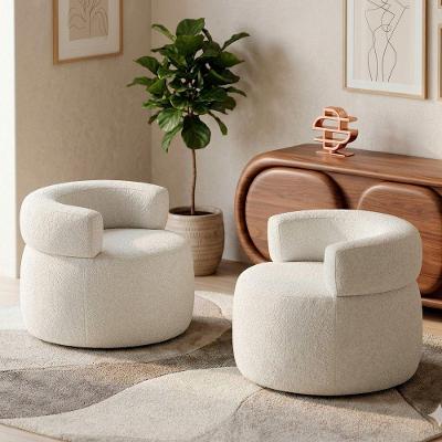 Kit 02 Poltronas Kayce Orgânica Living Bouclê Premium Off White Desk Design