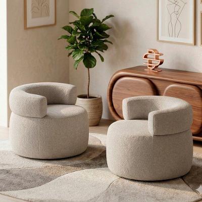 Kit 02 Poltronas Kayce Bouclê Premium Orgânica Living Bege Desk Design