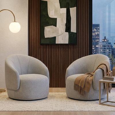 Kit 02 Poltronas Decorativas Saara Bouclê Orgânicas Bege Desk Design