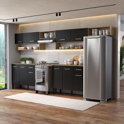 Cozinha Arizona Elite 10 Portas 2 Gavetas MDP 330CM Carvalho Móveis Carraro