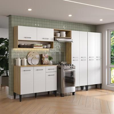 Cozinha Arizona Fusion One 13 Portas 1 Gaveta MDP 293CM Branco Carraro