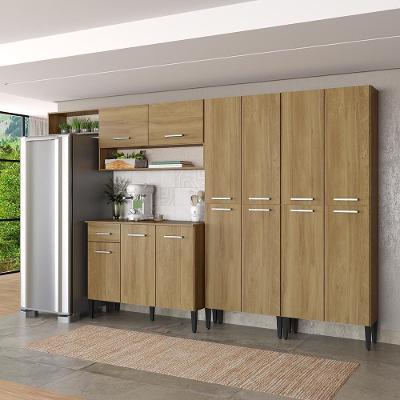 Cozinha Arizona Fusion Two 13 Portas 1 Gaveta MDP 293CM Amadeirado Carraro