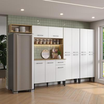 Cozinha Arizona Fusion Two 13 Portas 1 Gaveta MDP 293CM Branco Móveis Carraro