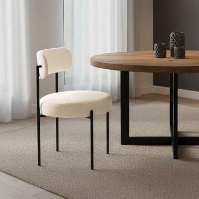 Cadeira de Jantar Margara em MDF Bouclê Ted Off White D'Rossi