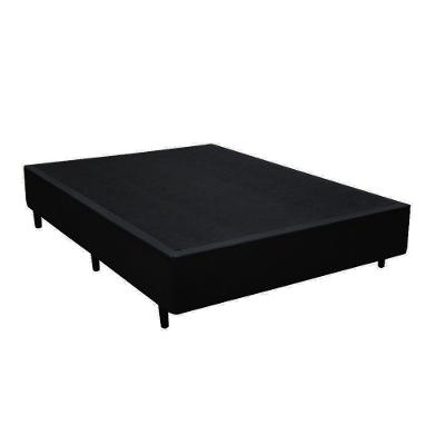 Cama Box Casal Base Simples Madeira com Pés Fixos Tecido Preto Colchão dos Sonhos