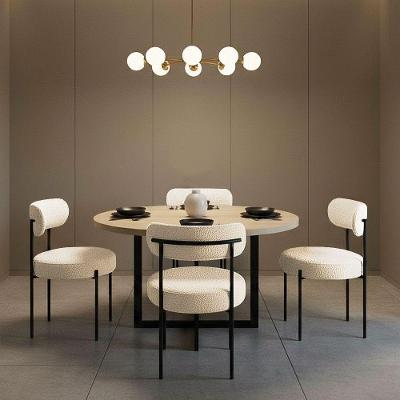 Kit 4 Cadeiras de Jantar Margara em MDF Bouclê Off White D'Rossi