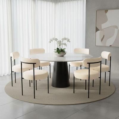 Kit 6 Cadeiras de Jantar Margara MDF Bouclê Off White D'Rossi