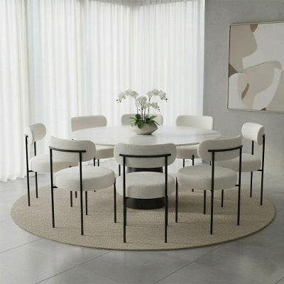 Kit 8 Cadeiras de Jantar Margara em MDF Bouclê Off White D'Rossi