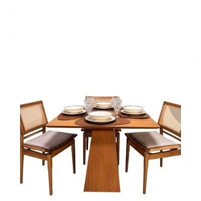 Mesa de Jantar Loft 4 Lugares Quadrada MDF 100CM Freijo Amadeirado