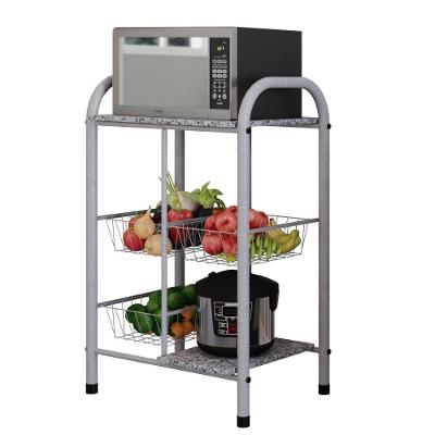 Fruteira Tamara Cestos Metálicos Prateleiras Pedra 66CM Preto Tudo de Móveis