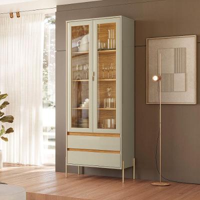 Cristaleira Brisa 2 Portas de Vidro 2 Gavetas MDP Off White Madetec Móveis