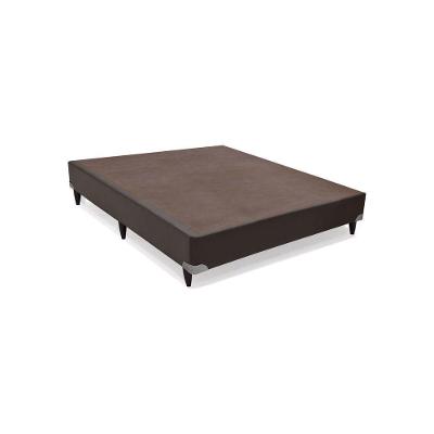 Cama Box Casal Base Simples Madeira Revestimento Sintético Marrom Colchão dos Sonhos