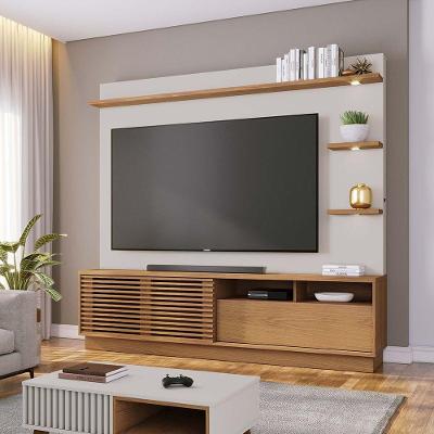 Estante de TV Lidia 1 Porta 3 Prateleiras MDP 200CM Off White D'Rossi
