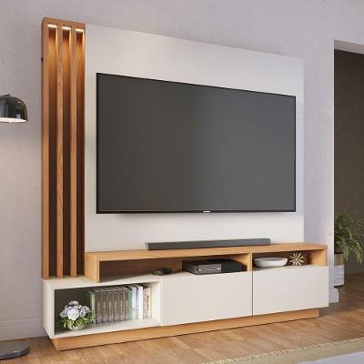 Estante de TV Radaelli C04 2 Portas MDP 180CM Off White D'Rossi