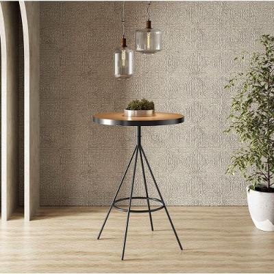 Mesa Bistrô Alta Dhalia Aço Carbono e MDF 60CM Caramelo D'Rossi
