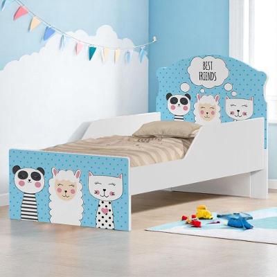 Mini Cama Infantil Personagens Amigos K02 com Proteção MDF Branco D'Rossi
