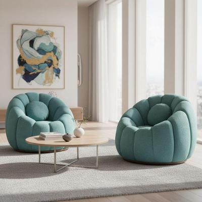 Kit 2 Poltronas Cloud Decorativas Bouclê Fixa Azul Turquesa D'Rossi