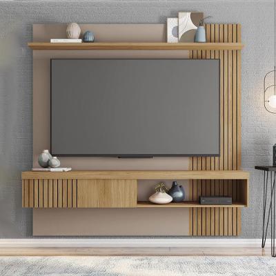 Painel para TV 65" 180CM Ripado Bancada Suspensa Luana Fendi D'Rossi