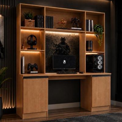 Mesa Gamer com Estante Multimóveis Smart MP6097 5 Prateleiras Amadeirado